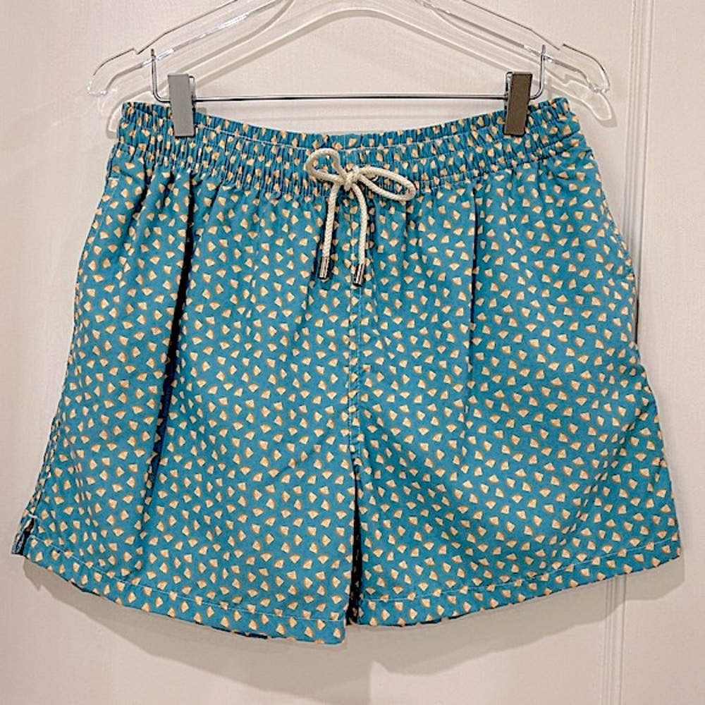 NWT Blue Coast Yachting Swim Trunks Medium Blue Yellow